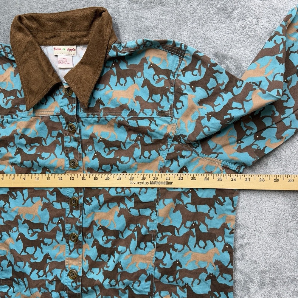 Toffee Apple‎ Jacket Shacket All over Horse Print Women's XXL Cowgirl Pockets - Picture 5 of 8